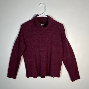 Alpine Design Wine Cowl Neck Cozy Heathered Pullover Sweater Womens Size M Top